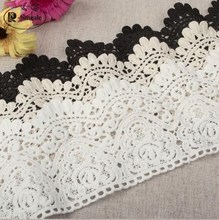 3 Yards / Lot  Width 9cm White 100% Cotton Embroidered Lace Fabric , DIY Handmade Materials Lace Trim Free Shipping RS101 2024 - buy cheap