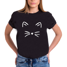 Cute Cartoon Cat Graphic Tee Shirt Femme O-neck Short Sleeve Cotton T Shirts for Women Loose Casual Tshirt Women Top 2024 - buy cheap
