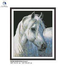 Kits de ponto cruz branco de cavalos, estilo animal dmc 11ct e 14ct, bordado, bordado, decoração para casa, atacado, faça você mesmo, artesanato 2024 - compre barato