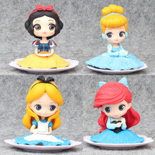 4pcs Disney Princess Snow White Ariel Alice Cinderella Elsa Anna Action Figures PVC Model Toys for Children Baby Kids Gift 2024 - buy cheap