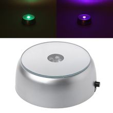 Base luminosa redonda de 4 LED, soporte de luz láser para cóctel, cristal transparente, exhibición de objetos 2024 - compra barato