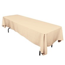 HK DHL Stain Feel 220*330cm Polyester Rectangle Tablecloth Beige for Wedding, 5/Pack 2024 - buy cheap