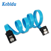 Kebidu 50 см, 6 ГБ/сек., кабель SATA 3,0 для передачи данных, высокоскоростной кабель SATA 3, кабель SATA под углом 90 градусов, кабель для SDD HDD, синий, оптовая продажа 2024 - купить недорого