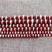 Atacado 6-10mm faixa branca facetada redonda de ágata de fogo vermelho beads14,5 "para fabricação de bijuterias diyjoias! Atacado misto para todos os itens! 2024 - compre barato