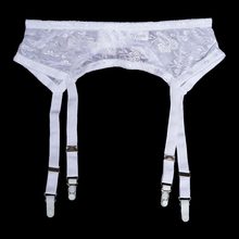 Women Garters Sexy White/Black Wide Straps Suspender Belt 4 Metal Buckles Floral Garter Belt for Stockings Female Lingerie S502W 2024 - buy cheap