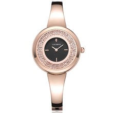 Relojes Cagarny de lujo para mujer, relojes de pulsera de acero dorado con cristales rosas, relojes de pulsera de cuarzo para mujer a la moda, reloj femenino 2024 - compra barato