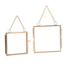 Creative DIY Chain Retro Metal Photo Frame High Translucent Glass Photo Frame Specimen Folder 2 Size Optional 2024 - buy cheap