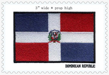 Нашивка с вышивкой в виде флага Доминиканской Республики, ширина 3 дюйма, на заказ, 100% 2024 - купить недорого
