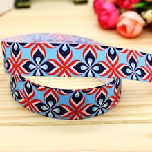 7/8'' Free shipping flowers printed grosgrain ribbon hair bow headwear party decoration wholesale OEM 22mm H5072 2024 - buy cheap