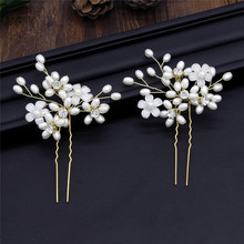Prom Bride Bridesmaid Hair Clip Elegant Pearl Hair Pin Luxury Crystal Rhinestone Wedding Hairpins Sticks Accessories for Women 2024 - buy cheap