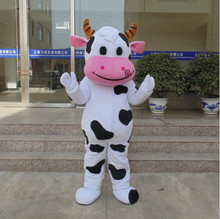 Venda quente!! Profissional fazenda leiteira vaca mascote traje dos desenhos animados fantasia vestido frete grátis 2024 - compre barato