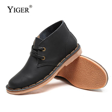 YIGER New Autumn/Winter Men's Boots Genuine Leather Casual Man Boots Leisure Lace-up Male Shoes Western Boots free shipping 0126 2024 - buy cheap