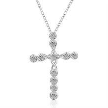 Lucky Female Cross Crystal Pendants  Jewelry Silver Plated 5A Zirconia Choker Necklaces Fashion Jewelry Gifts For Women 2024 - buy cheap