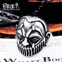 Beier new store 316L Stainless Steel ring HOT Skull men's ring Do not close your eyes High-quality jewelry LLBR8-562R 2024 - buy cheap