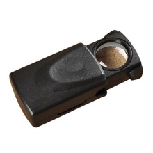 Lupa de microscopio negra de 15x/30x21mm, lupa de joyería tipo Pull, luz LED con batería de botón, M25 2024 - compra barato