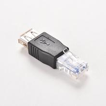 Трансвертер ПК с кристаллической головкой RJ45 "папа" в USB 2,0 AF Женский В комплект поставки входит адаптер для ноутбука сетевой кабель локальной сети Ethernet конвертер штепсельной вилки 2024 - купить недорого