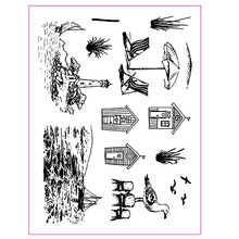 Holiday Cottage Chair Weed Transparent Clear Silicone Stamp/Seal for DIY Scrapbooking/Photo Album Decorative Card Making 6x8inch 2024 - buy cheap