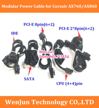 Cable de fuente de alimentación modular para Corsair AX760/AX860, alta calidad, nuevo ATX 24pin / PCI-E Dual 8pin(6 + 2) / SATA 15pin / IDE 4pin 2024 - compra barato