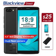 Original Blackview A20 Smartphone 5.5 inch 18:9 Full screen Android Go cell phones dual rear Camera 5MP 1GB+8GB 3G Mobile phones 2024 - buy cheap