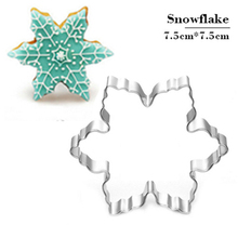 Snowflake Christmas Cookie Tools Cutter Mould Biscuit Press Icing Set Stamp Mold Stainless Steel Cake Decorating Tools Kitchen 2024 - buy cheap