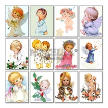 5d DIY Diamond Painting Angels Baby Diamond Embroidery Stitch Cross Cartoon Full Rhinestone Needleworks Home Decor Wall Sticker 2024 - buy cheap