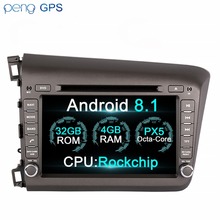 Radio con GPS para coche, reproductor Multimedia con Android 8,1, estéreo, para Honda CIVIC 2012-2015, unidad frontal 2024 - compra barato
