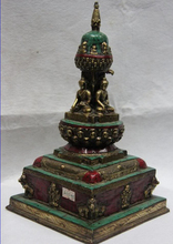 Song voge-GEMA S0548, templo Tibetano, incrustaciones de cobre y bronce, Coral turquesa, pagoda budista Sakyamuni Stupa 2024 - compra barato