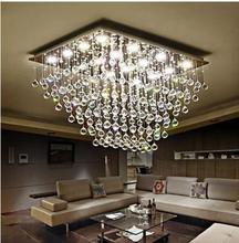 Modern LED Clear k9 Crystal Chandelier Livingroom Hanging Lamp Rectangle Design Bedroom Hall Chandelier Lighting Fixture Lampsps 2024 - buy cheap