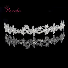 Free Shipping Korean Style Alloy Drilling Crystal Tiara Bridal Hair Accessories Women Wedding Crown Hair Accessories RE74 2024 - buy cheap