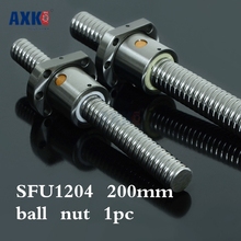 Axk sfu1204 ballscrew 200mm conjunto: 1 pc sfu1204 parafuso da esfera 200mm + 1 pc 1204 porca do parafuso da esfera para peças do cnc 2024 - compre barato