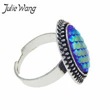 Julie Wang 1 pcs/pack Mermaid Scales Dreams Fairy Tale Style Jewelry Ring Pirate Ship Fairy Tale Theme Party Decorations 2024 - buy cheap