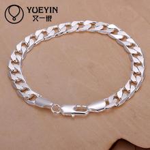 Charm Bracelets Link Chain silver plated bracelet for women men unisex jewelry hand chain H246  Bridal Jewelry Trendy 2024 - buy cheap