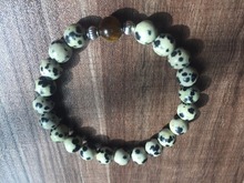 Pulseira de contas redondas feminina e masculina, bracelete de 8mm da macmacacão jaspe, pulseira amarela de olho de tigre, pulseira com contas de oração, yoga mala 2024 - compre barato