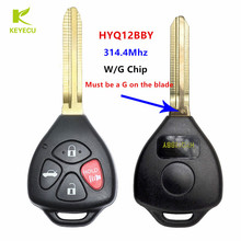 Substituição keyecu nova chave de ignição remota fob 4 botão 314.4 mhz com chip g para 2011 toyota camry hyq12bby 2024 - compre barato