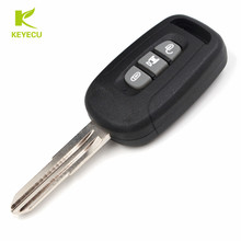 Keyecu, novo controle remoto sem cortes, capa de chave com 3 botões, para chevrolet captiva com almofada de borracha 2024 - compre barato