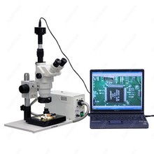 -- Amscope suprimentos 3.35x-180x zoom microscópio estéreo zoom microscópio estéreo + câmera de 3mp + anel de fibra de luz 2024 - compre barato