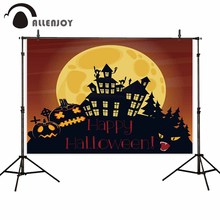 Allenjoy backdrop for photographic studio pumpkin Haunted house bat cross moon background traditional halloween photocall 2024 - buy cheap