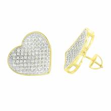 micro pave AAA cubic zirconia high quality screwback heart valentine gift bling cz earring 2024 - buy cheap