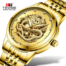 TEVISE  Men Mechanical Watch Luxurious Automatic Winding Watches Waterproof Skeleton Hollow Gold Dragon Clock Relogio Masculino 2024 - buy cheap