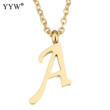 New Fashion Stainless Steel Letter Necklaces Pendants Gold Color Alfabet Initial Choker Necklace Women Jewelry Kolye Collier 2024 - buy cheap