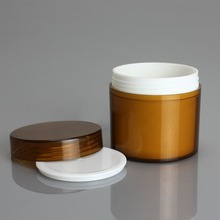 300G brown double layer plastic jar for night cream/scrub/mask cream/moisturizer/hair wax cosmetic packing 2024 - buy cheap