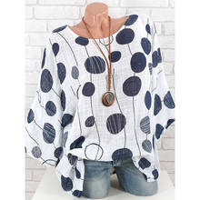 2019 summer plus size S-5XL women blouses casual three quarter sleeve women tops fashion polka dot print blouse women shirts top 2024 - buy cheap