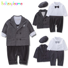 3Piece 2019 Spring Fall Newborn Clothing Sets Baby Boys Clothes Fashion Gentleman Suit Coat+Jumpsuit+Hat Infant Rompers BC1752-1 2024 - buy cheap