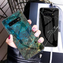 Funda de vidrio templado de mármol de lujo para Samsung Galaxy S10 Plus, funda de protección suave de TPU con borde para Galaxy S10 Lite S10E 2024 - compra barato