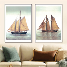 Sailboat Scenery Canvas Art Painting Nordic Style Kids Room Decorative Pop Art Wall Pictures Posters and Prints for Living Room 2024 - buy cheap