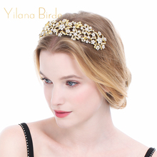 Bride Tiaras and Crowns Wedding Head Jewelry Princess Crystal Flower Tiara Bride Hair Headpiece Crown Wedding Hair Accessories 2024 - buy cheap
