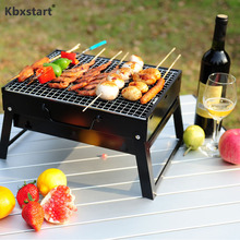 Kbxstart Outdoor Picnic Folding Portable Carbon Grill Home Barbecue Stainless Steel Wood Carbon Grill Wholesale 2024 - buy cheap