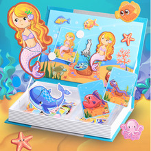 Kids Magnets Puzzles Montessori Toys Mermaid Dinosaur Magnetic Sticker Board Montessori Materials Educational Toys For Children 2024 - buy cheap