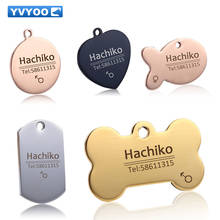 YVYOO Free engraving Pet Dog cat collar accessories Decoration Pet ID Dog Tags Collars stainless steel  cat tag customized tag 2024 - buy cheap