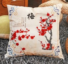 45x45cm 3D plum orchid flowers Ribbon embroidery pillow cushion cover pillowcase set DIY handmade needlework multi picture 2024 - buy cheap